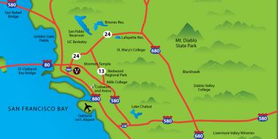 Map of east bay area ca