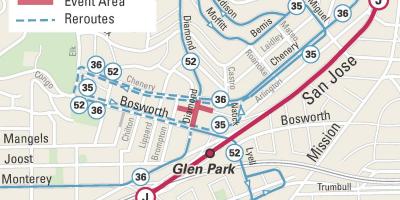 Map of glen park San Francisco