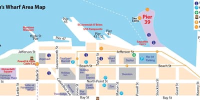 Map of San Francisco fisherman's wharf area