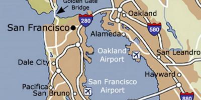 Map of San Francisco airport and surrounding area