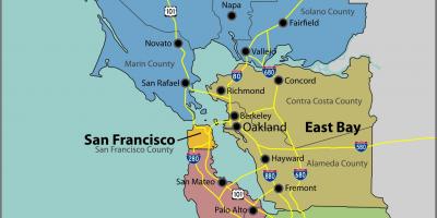 San Francisco bay on a map