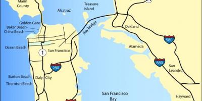 Map of San Francisco beaches