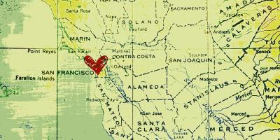 Hearts in San Francisco map