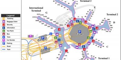 SFO international arrivals map
