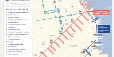 Map of San Francisco trolley route